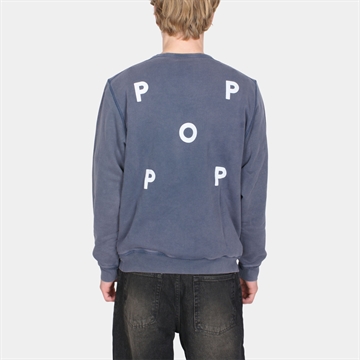 Pop Trading Company Logo Crewneck Sweat Washed Navy